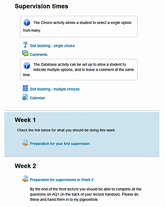 Example of a Supervison course